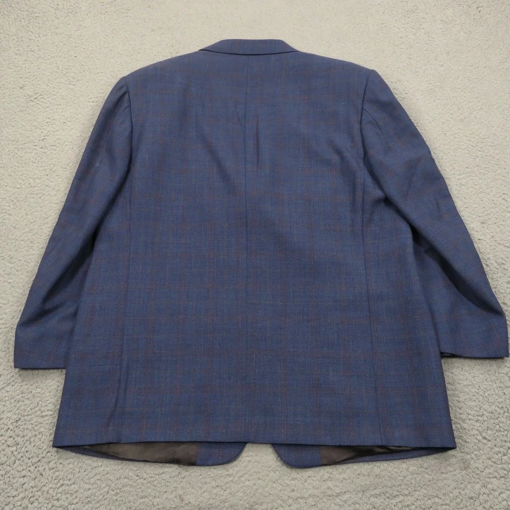 Lubiam Blazer 48R High Twist Virgin Wool 3/2 Roll Check Sport Coat LMB 1911 Mens